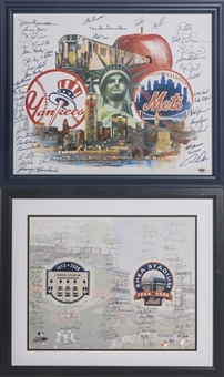 Lot of (2) New York Yankees/Mets Multi-signed Framed 16x20 Photos with 144 total Signatures including Seaver, Berra, Carter, Boggs, Snider (MLB Authenticated & PSA/DNA)